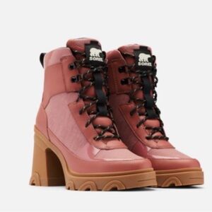 Sorel Joan Uptown Waterproof Heeled Boots Pink Blush Gum Sole Women’s 6 NWOT